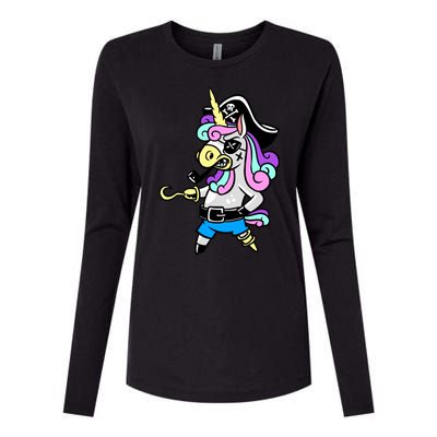 Pirate Magical Unicorn Womens Cotton Relaxed Long Sleeve T-Shirt