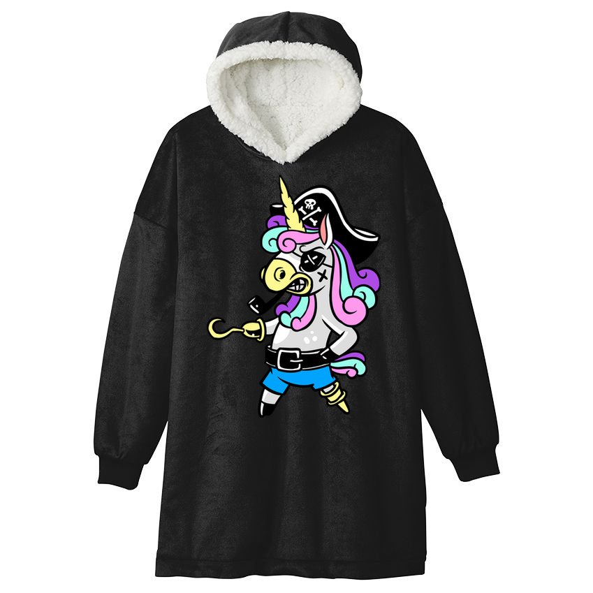 Pirate Magical Unicorn Hooded Wearable Blanket