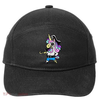 Pirate Magical Unicorn 7-Panel Snapback Hat