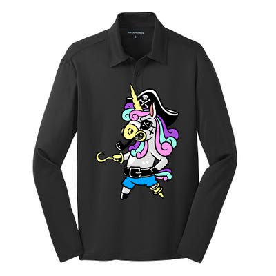 Pirate Magical Unicorn Silk Touch Performance Long Sleeve Polo