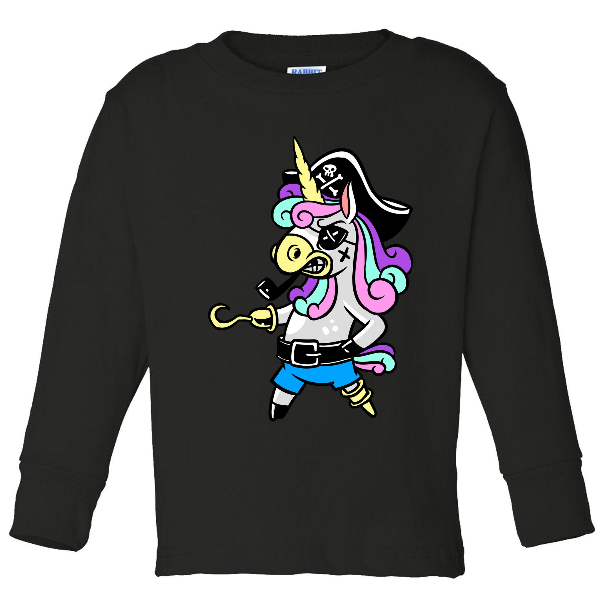 Pirate Magical Unicorn Toddler Long Sleeve Shirt