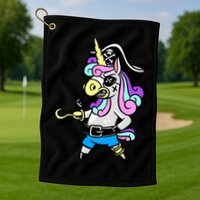Pirate Magical Unicorn Golf Towel