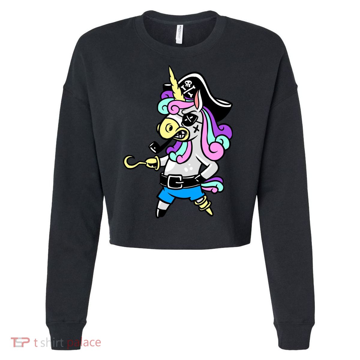 Pirate Magical Unicorn Cropped Pullover Crew