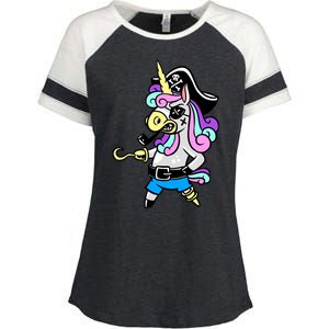 Pirate Magical Unicorn Enza Ladies Jersey Colorblock Tee