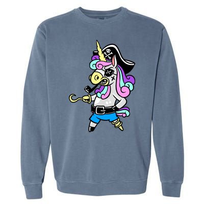 Pirate Magical Unicorn Garment-Dyed Sweatshirt