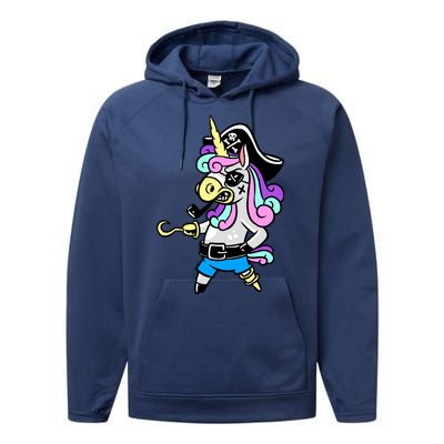 Pirate Magical Unicorn Performance Fleece Hoodie