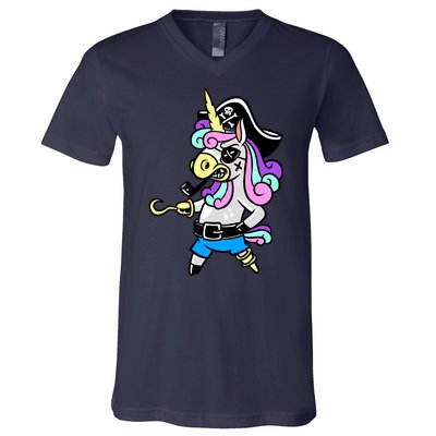 Pirate Magical Unicorn V-Neck T-Shirt