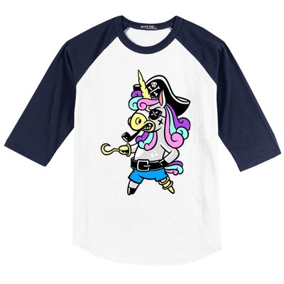 Pirate Magical Unicorn Baseball Sleeve Shirt