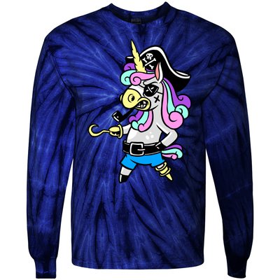 Pirate Magical Unicorn Tie-Dye Long Sleeve Shirt