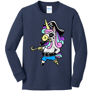 Pirate Magical Unicorn Kids Long Sleeve Shirt