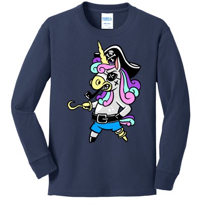 Pirate Magical Unicorn Kids Long Sleeve Shirt