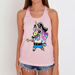 Pirate Magical Unicorn Women's Knotted Racerback Tank