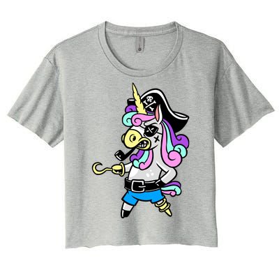 Pirate Magical Unicorn Women's Crop Top Tee