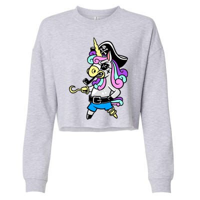 Pirate Magical Unicorn Cropped Pullover Crew