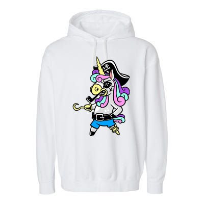 Pirate Magical Unicorn Garment-Dyed Fleece Hoodie