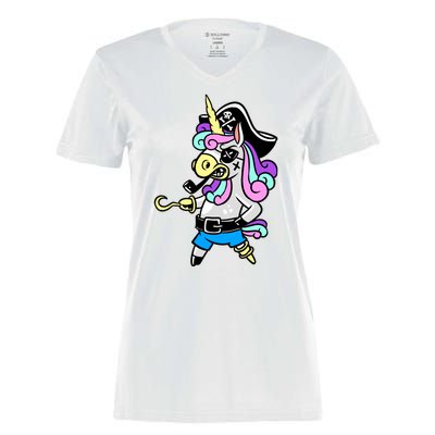 Pirate Magical Unicorn Women's Momentum V-Neck T-Shirt