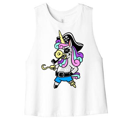 Pirate Magical Unicorn Women's Racerback Cropped Tank