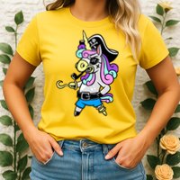 Pirate Magical Unicorn Womens T-Shirt