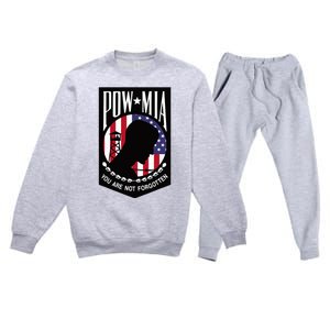 Pow Mia Usa Flag You Are Not Forgotten Premium Crewneck Sweatsuit Set