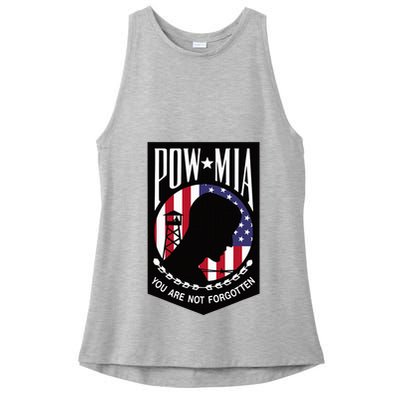 Pow Mia Usa Flag You Are Not Forgotten Ladies PosiCharge Tri-Blend Wicking Tank