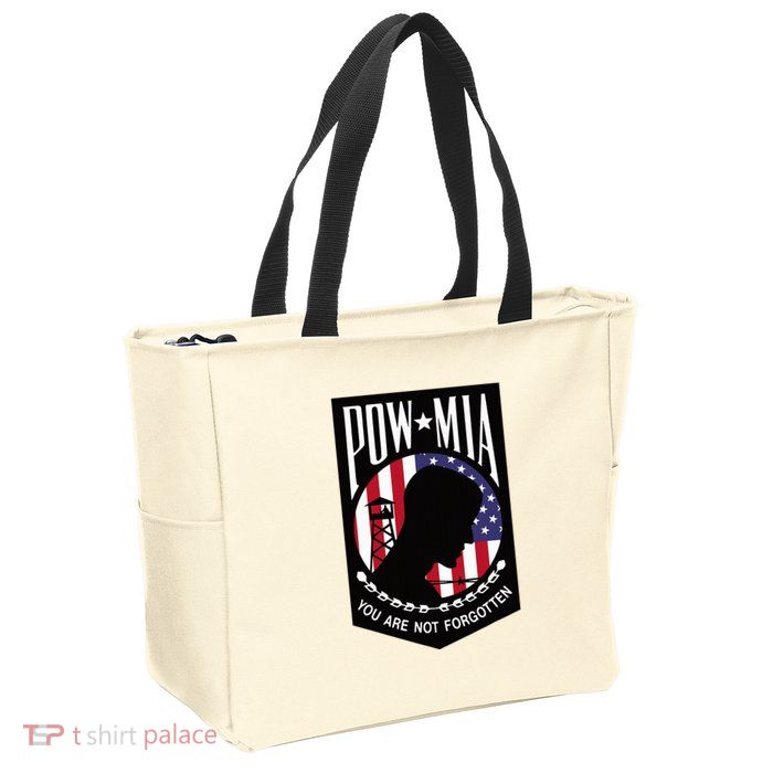 Pow Mia Usa Flag You Are Not Forgotten Zip Tote Bag