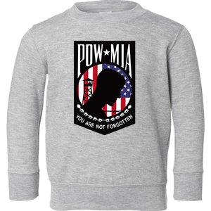 Pow Mia Usa Flag You Are Not Forgotten Toddler Sweatshirt