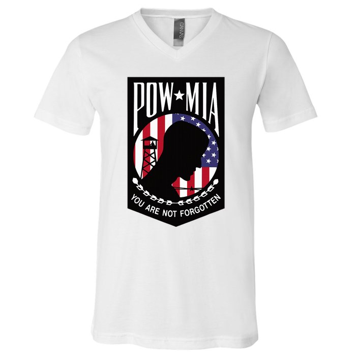 Pow Mia Usa Flag You Are Not Forgotten V-Neck T-Shirt