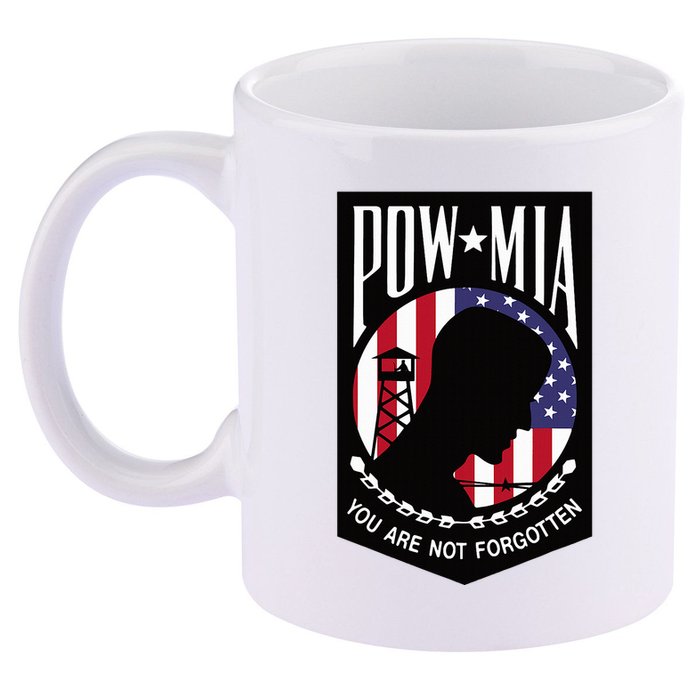Pow Mia Usa Flag You Are Not Forgotten 11oz C Handle Ceramic Mug