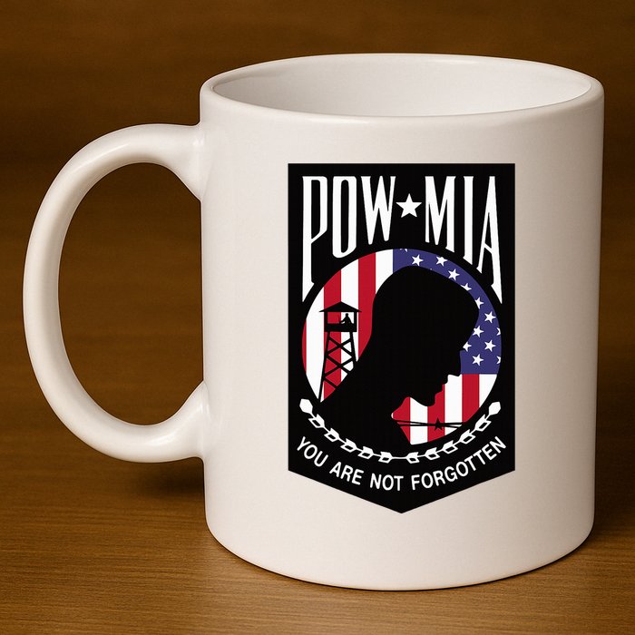 Pow Mia Usa Flag You Are Not Forgotten 11oz C Handle Ceramic Mug