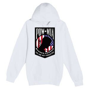 Pow Mia Usa Flag You Are Not Forgotten Premium Pullover Hoodie