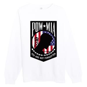 Pow Mia Usa Flag You Are Not Forgotten Premium Crewneck Sweatshirt