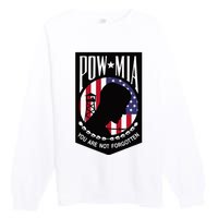 Pow Mia Usa Flag You Are Not Forgotten Premium Crewneck Sweatshirt