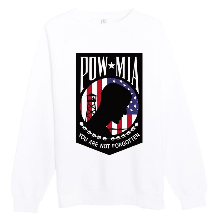 Pow Mia Usa Flag You Are Not Forgotten Premium Crewneck Sweatshirt