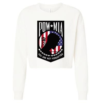 Pow Mia Usa Flag You Are Not Forgotten Cropped Pullover Crew