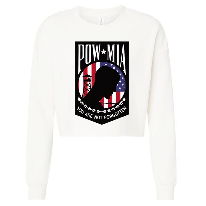 Pow Mia Usa Flag You Are Not Forgotten Cropped Pullover Crew