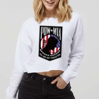 Pow Mia Usa Flag You Are Not Forgotten Cropped Pullover Crew