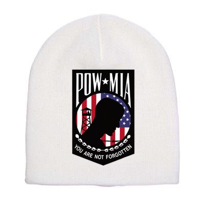 Pow Mia Usa Flag You Are Not Forgotten Short Acrylic Beanie