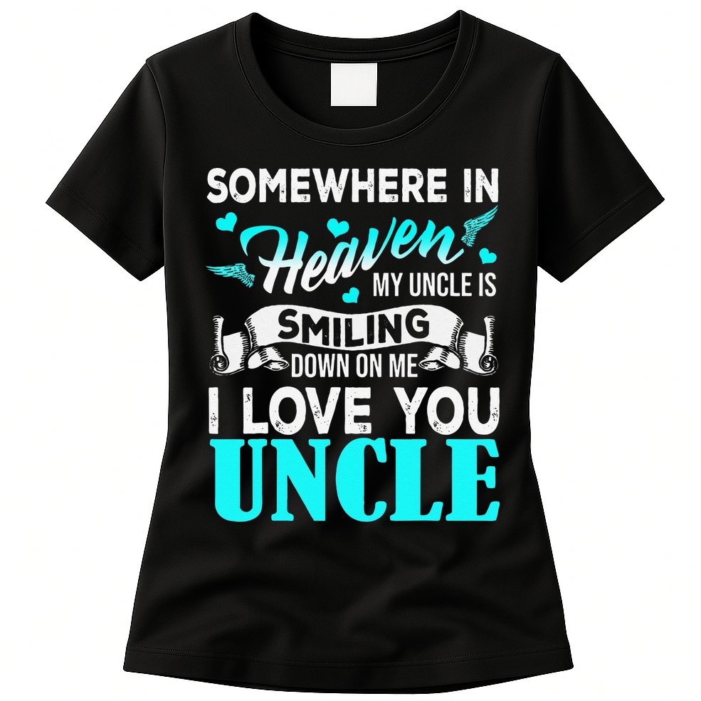 Proud My Uncle In Heaven Happy Fathers Day Proud Of Uncle Womens T-Shirt