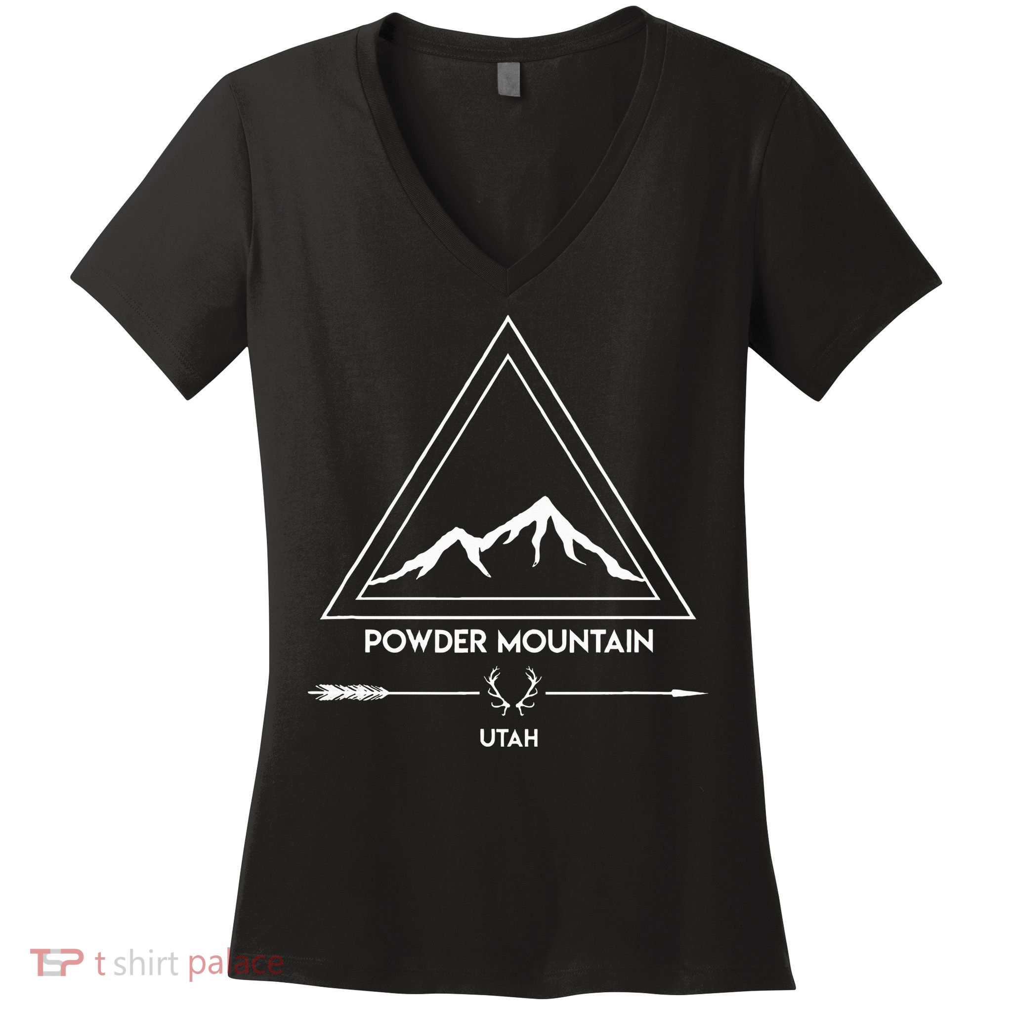 Powder Mountain Utah Ski Vacation Women's V-Neck T-Shirt