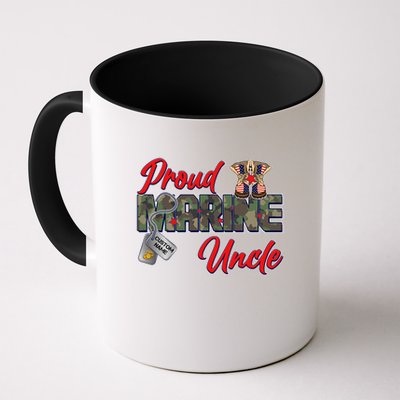 Proud Marine Uncle Personalize Dog Tags Mug