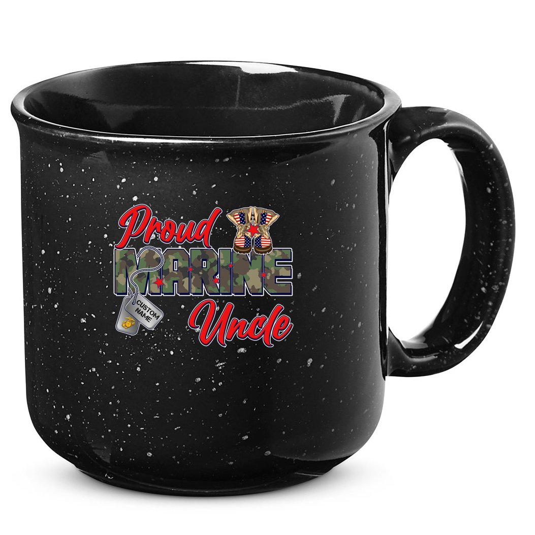 Proud Marine Uncle Personalize Dog Tags 15oz Campfire Ceramic Mug