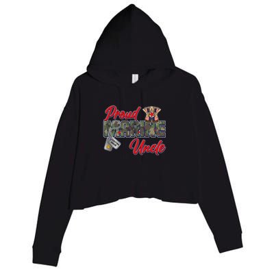 Proud Marine Uncle Personalize Dog Tags Crop Fleece Hoodie