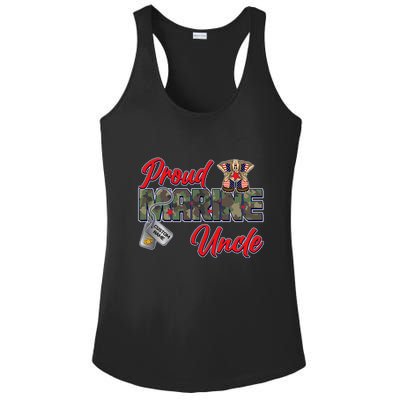 Proud Marine Uncle Personalize Dog Tags Ladies PosiCharge Competitor Racerback Tank
