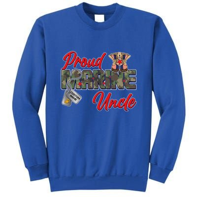 Proud Marine Uncle Personalize Dog Tags Tall Sweatshirt