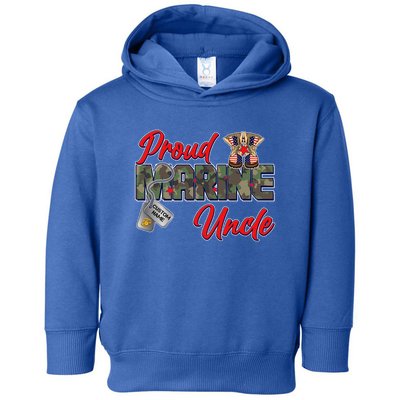 Proud Marine Uncle Personalize Dog Tags Toddler Hoodie