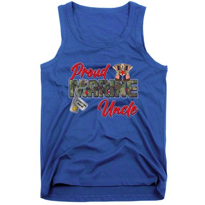Proud Marine Uncle Personalize Dog Tags Tank Top