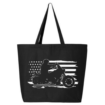 Patriotic Motorcycle Vintage American US Flag Biker 25L Jumbo Tote