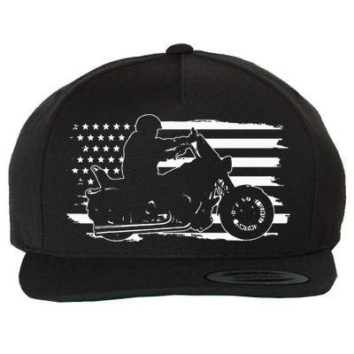 Patriotic Motorcycle Vintage American US Flag Biker Wool Snapback Cap
