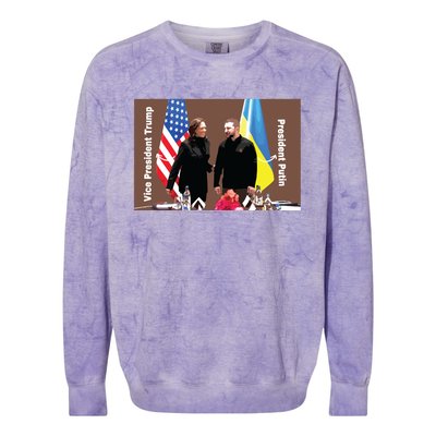 Political Meme Vice President Trump President Putin Colorblast Crewneck Sweatshirt