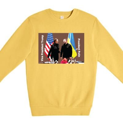 Political Meme Vice President Trump President Putin Premium Crewneck Sweatshirt